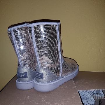 UGG classic short sparkles silver