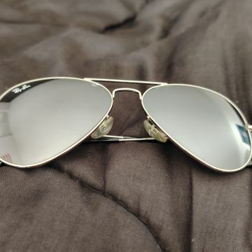 Ray Ban aviator sončna očala, grey mirror, srebrn okvir, small