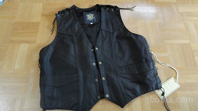 VINTAGE USNJEN MOTORISTIČEN BREZROKAVNIK ŠT.XXXXL