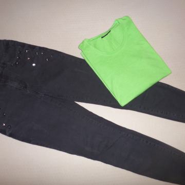 Jeans hlače za najstnico + majica, št. 170