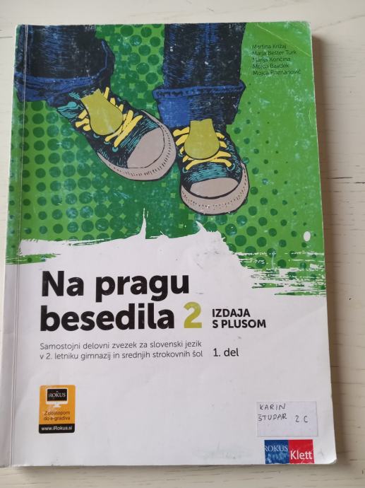 Na pragu besedila 2 (1. del) - slovenščina v gimnazijah in SŠ