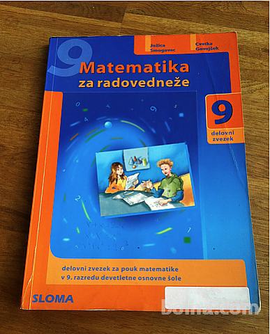 Matematika za 9. razred osnovne šole - delovni zvezek prodam