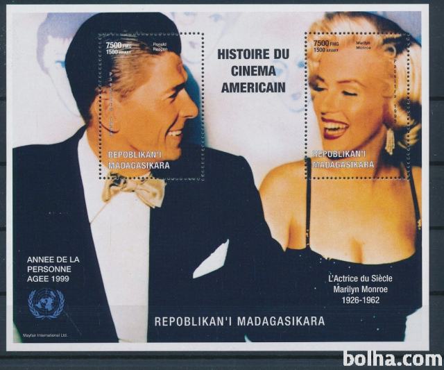 MADAGASKAR 1999 REAGAN in MARILYN MONROE ** blok