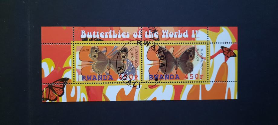 metulji (IV) - Ruanda 2010 - blok 2 znamk, žigosan (Rafl01)