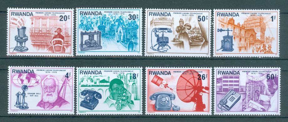 Ruanda 1976 100 let telefona serija MNH**