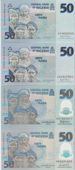 BANKOVEC 50-2006,2007,2009,2018,2020 NAIRA (NIGERIJA) UNC