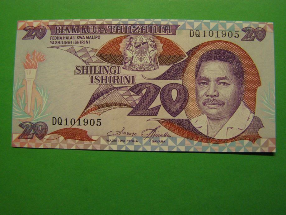 TANZANIJA (TANZANIA) 1987 - 20 ŠILINGOV - PRODAM