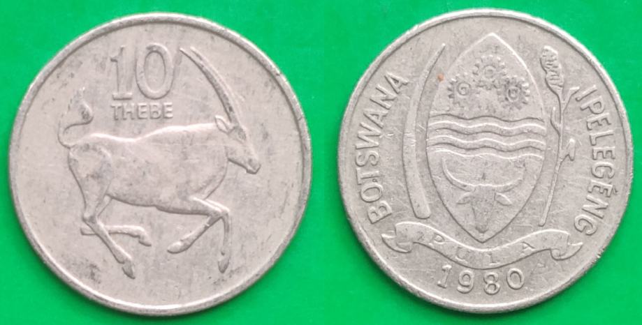 Botswana 10 thebe, 1980 ****/