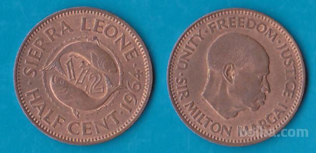 SIERRA LEONE - 1/2 cent 1964