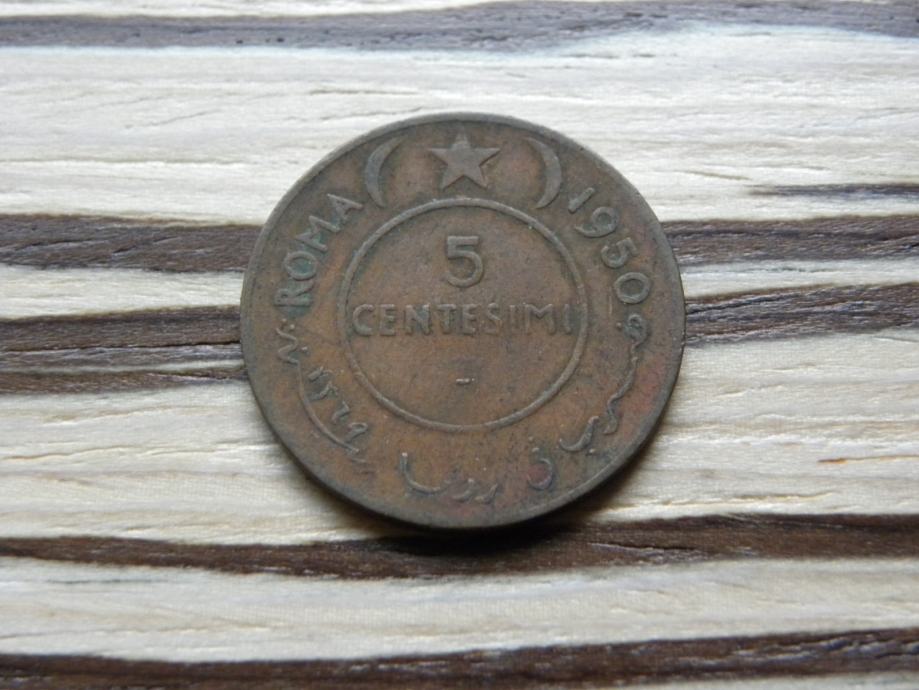 Somalija 5 centesimi 1950