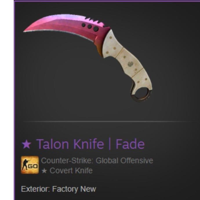 CSGO talon knife fade