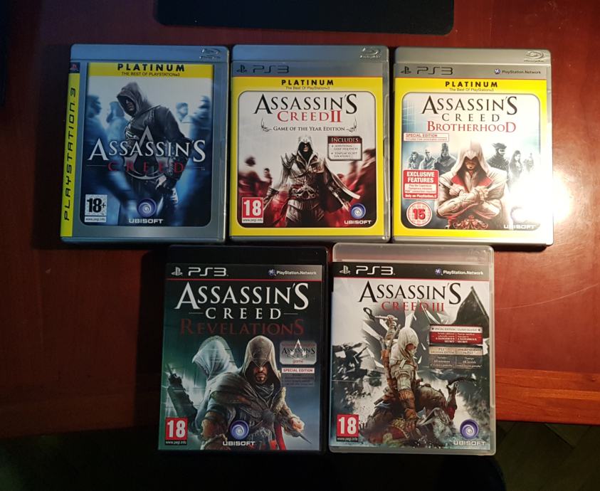 Assassin's Creed 1 - 3 (PS3) (Playstation 3) (5 games) (good quality)