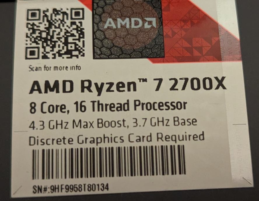 AMD Ryzen 7 2700x