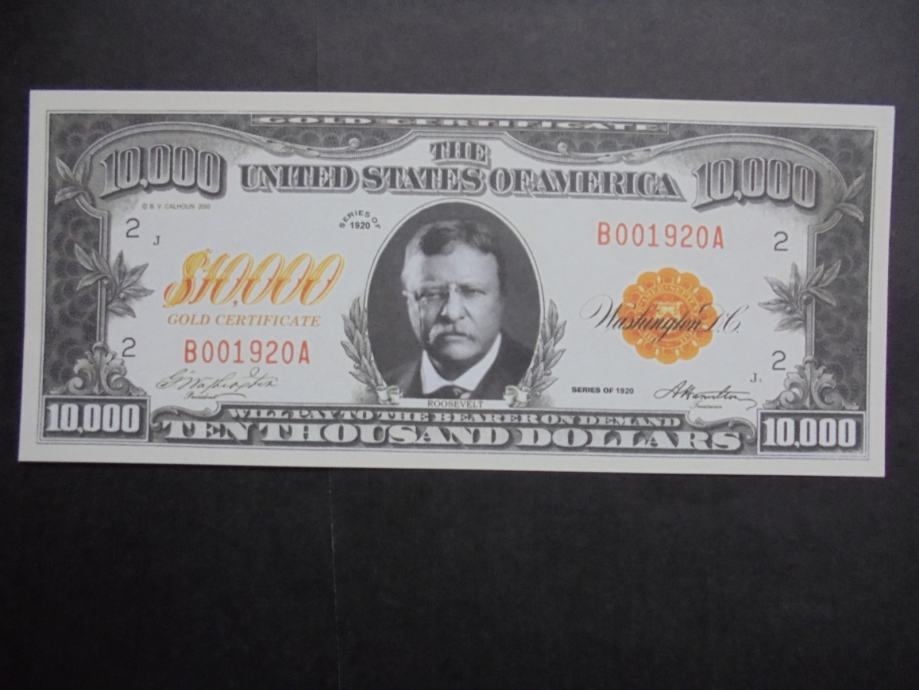 AMERIKA 10000 DOLLARS UNC-ROOSEVELT