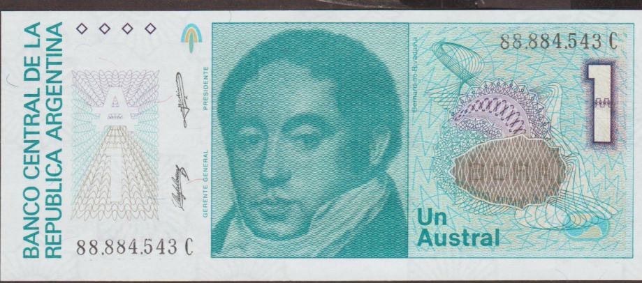 BANKOVEC 1  AUSTRAL P323b.2 (ARGENTINA) 1987.UNC