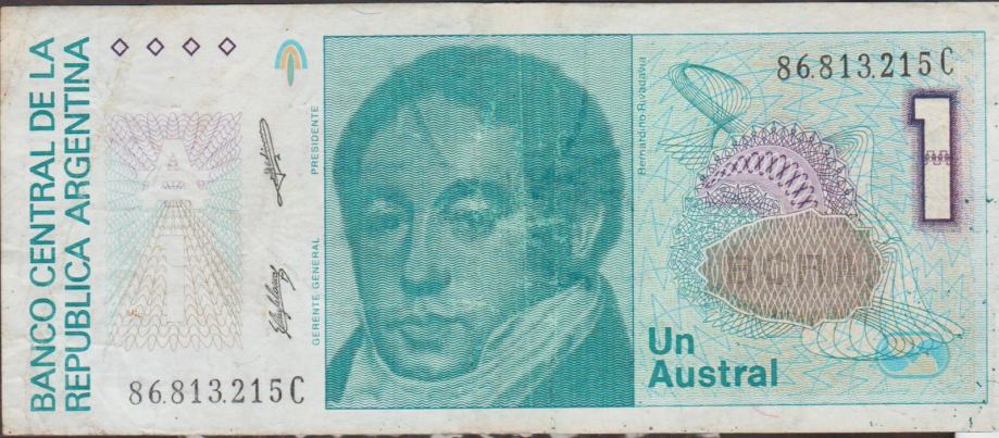 BANKOVEC 1 AUSTRAL P323b.2 (ARGENTINA) 1987.VF