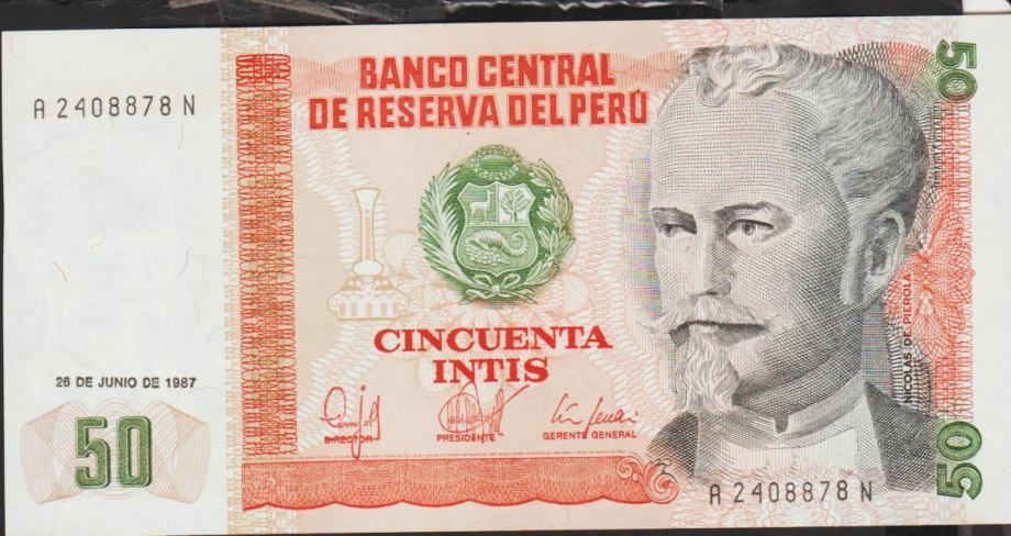 BANKOVEC 50 INTIS P31b (PERU) 1987.UNC