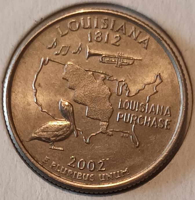 USA QUARTER DOLLAR  LOUISIANA 2002 P