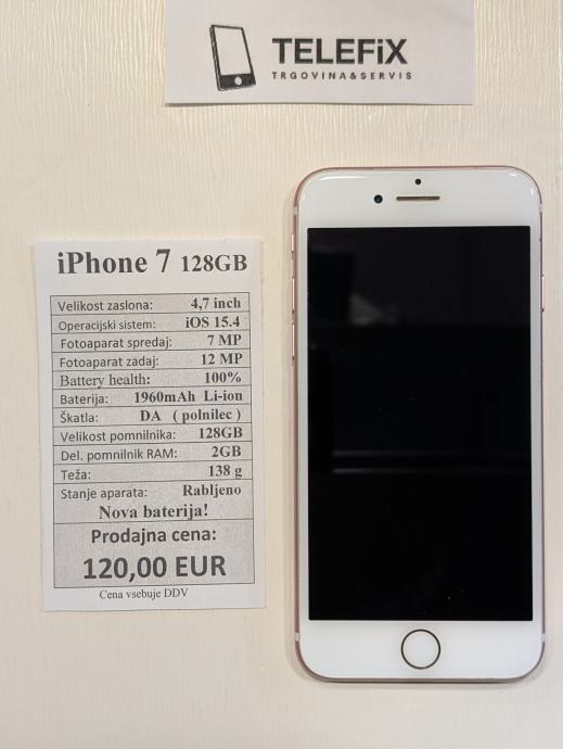 Apple iPhone 7 128GB (VGRAJENA NOVA BATERIJA)