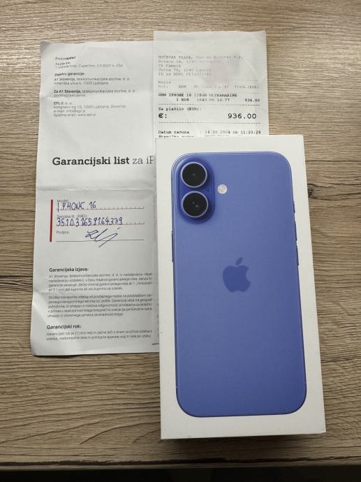 iPhone 16 128Gb, Ultramarine / Teal ( NOVO )