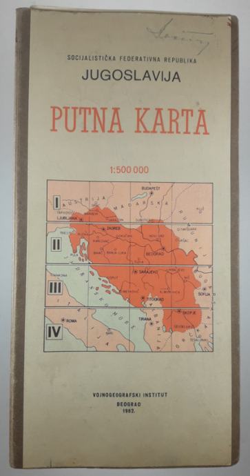 PUTNA KARTA JUGOSLAVIJE 1: 500000