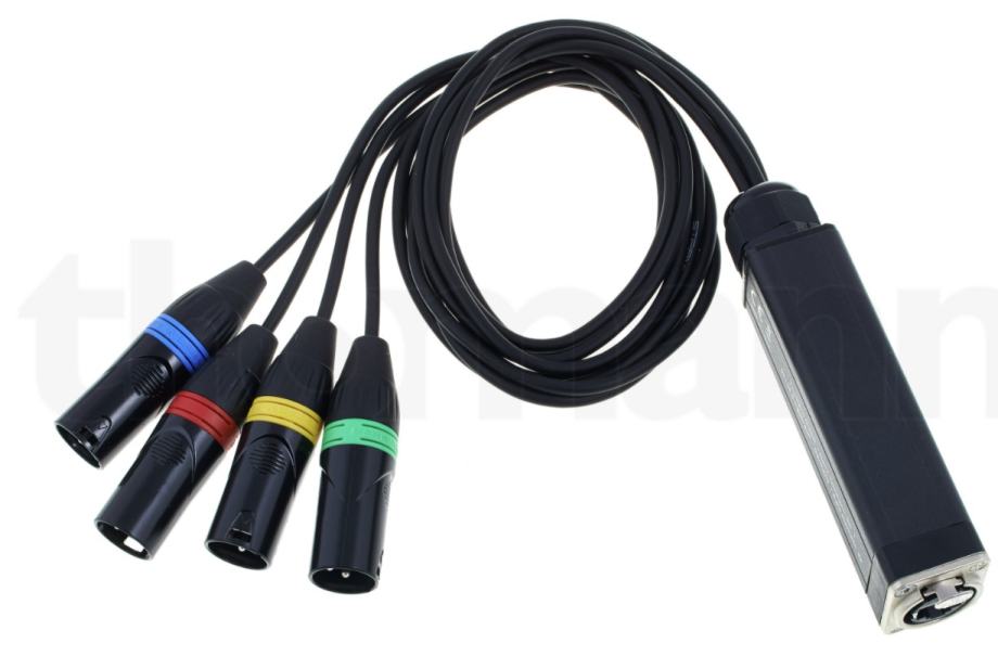 Cable splitter for DMX via network cable applications