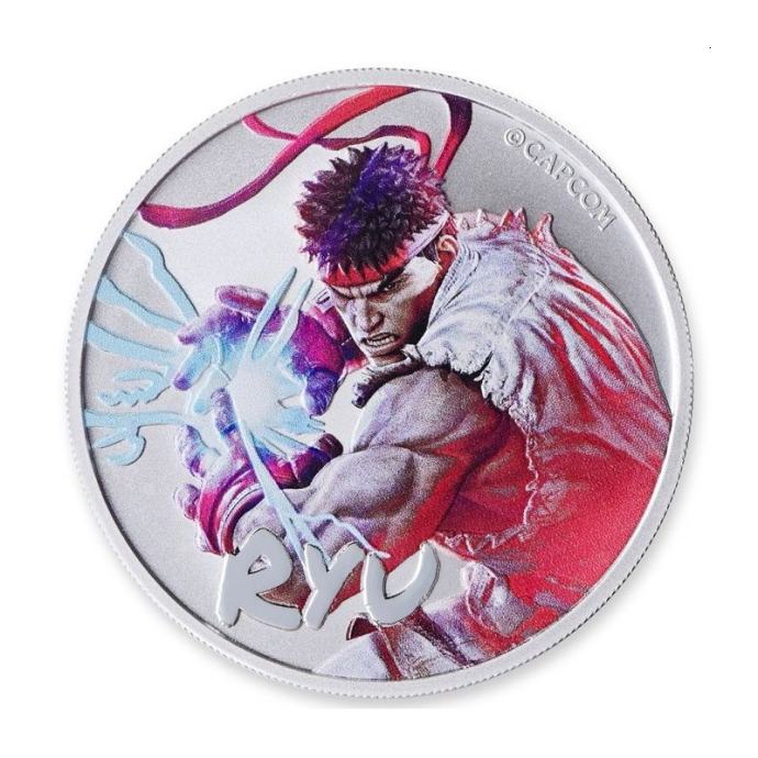 1 oz SREBRNIK Tuvalu 2022 1 dollar STREET FIGHTER RYU CAPCOM (otaku)