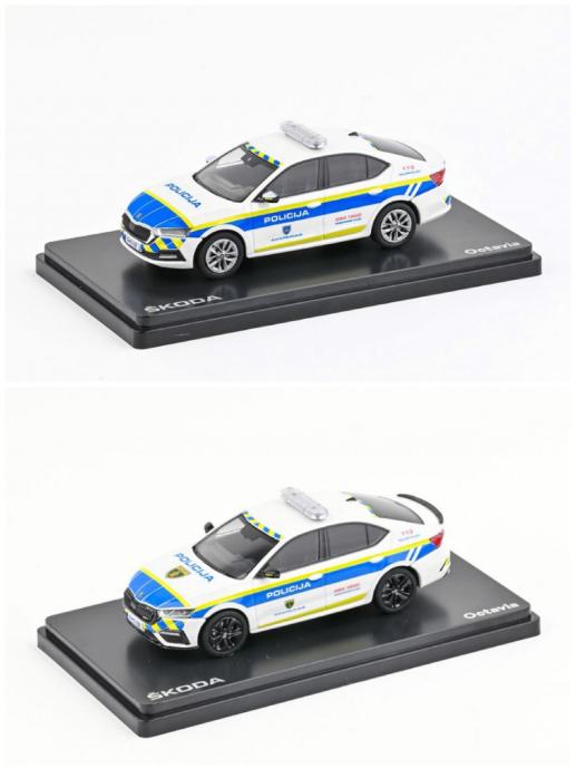 2x Škoda Policija 1:43 v vitrini NOVO