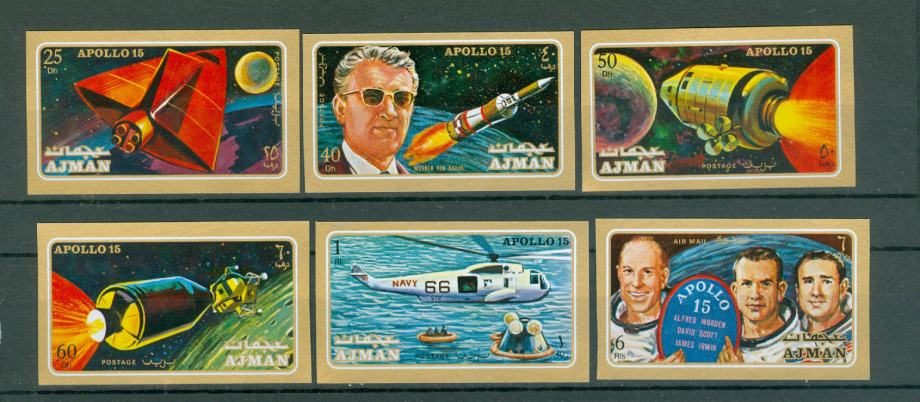 Ajman 1971 Apollo 15 neperforirana serija MNH**