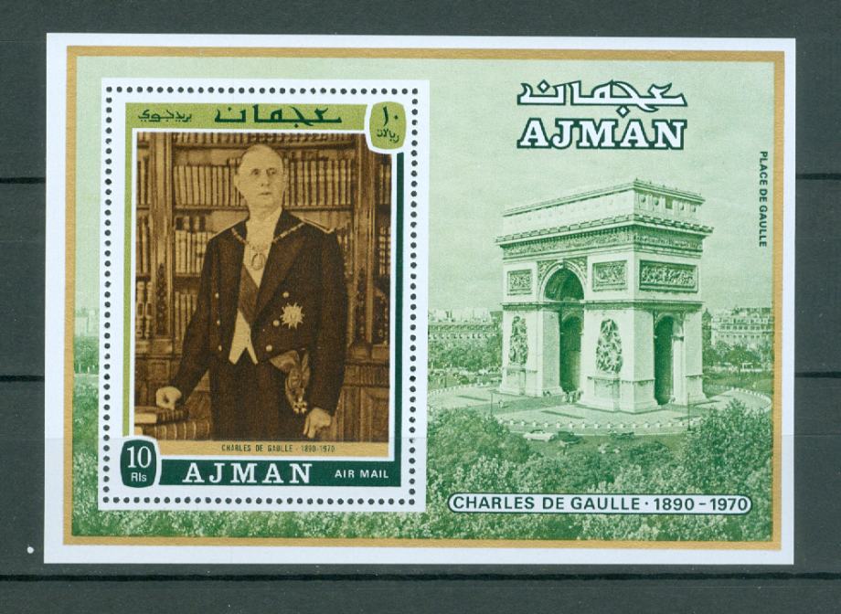 Ajman 1971 de Gaullee blok MNH**