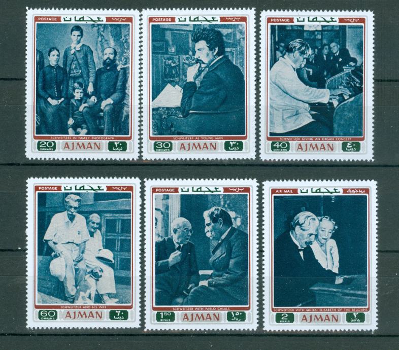 Ajman 1971 glasbenik in zdravnik Schweitzer serija MNH**