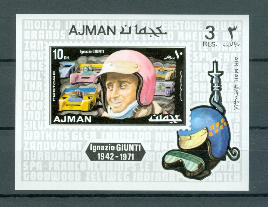 Ajman 1971 moto šport blok MNH**