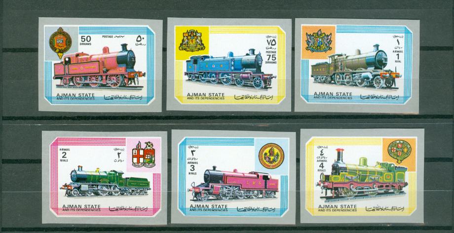 Ajman 1972 železnica parne lokomotive serija MNH**