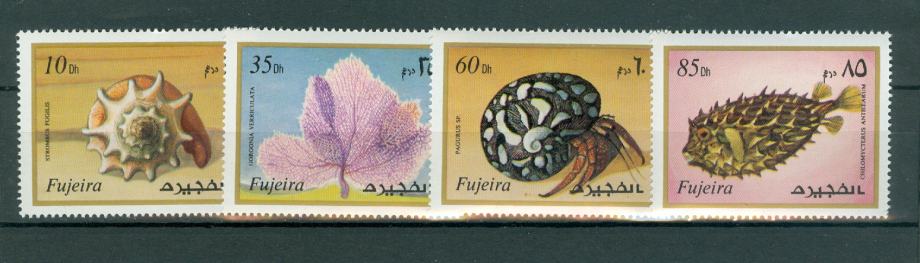 Fujeira 1972 ribe in školjke II. serija MNH**