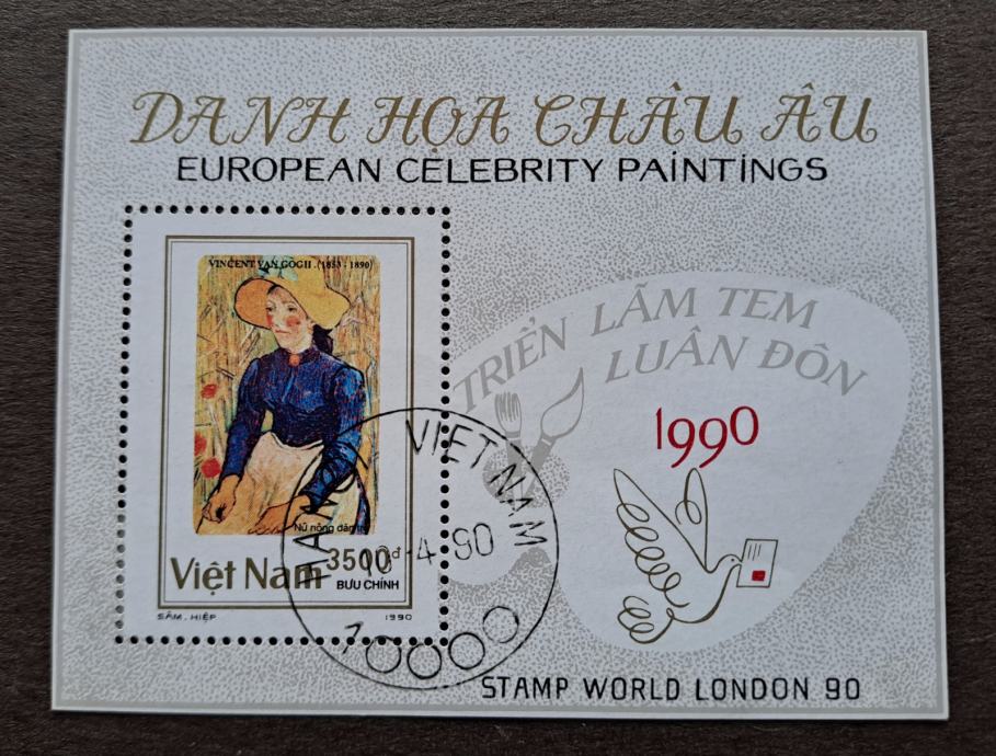 Vietnam 1990 – blok 75, umetnost Van Gogh