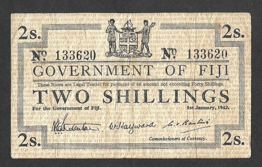 Fiji / FIDŽI 2 shillings / 2 šilinga  1942  VF