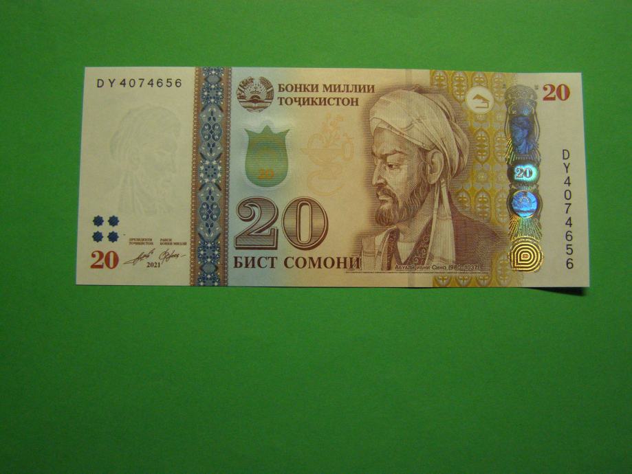 TADŽIKISTAN (TAJIKISTAN) 2021 - 20 SOMONI - PRODAM