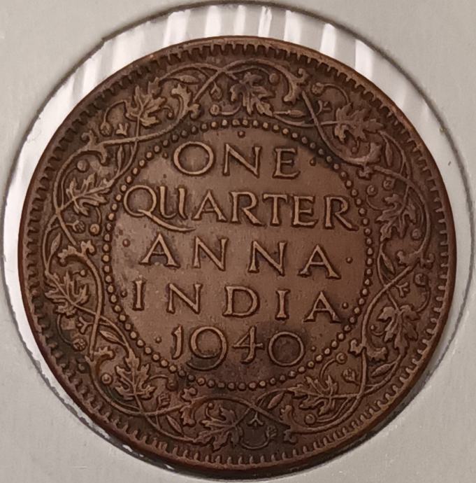 INDIA - BRITISH 1/4 ANNA 1940