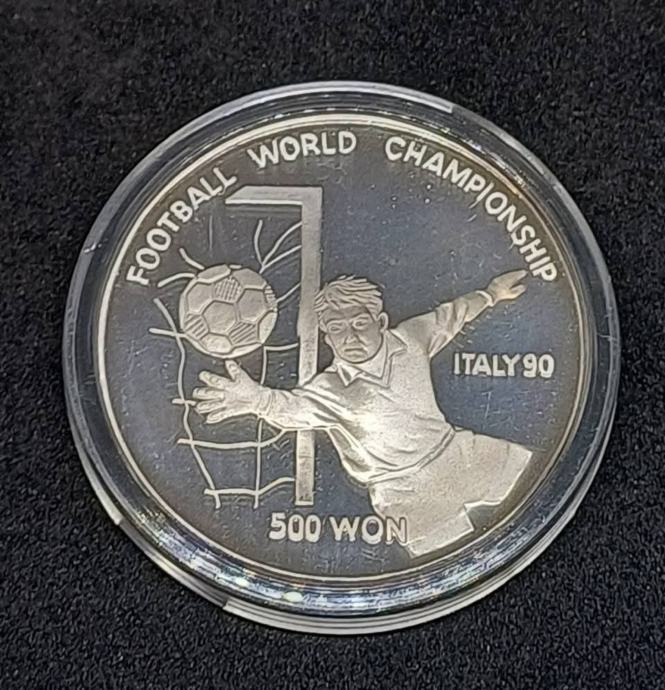 S. KOREJA 500 WON 1989 UNC , SP nogomet