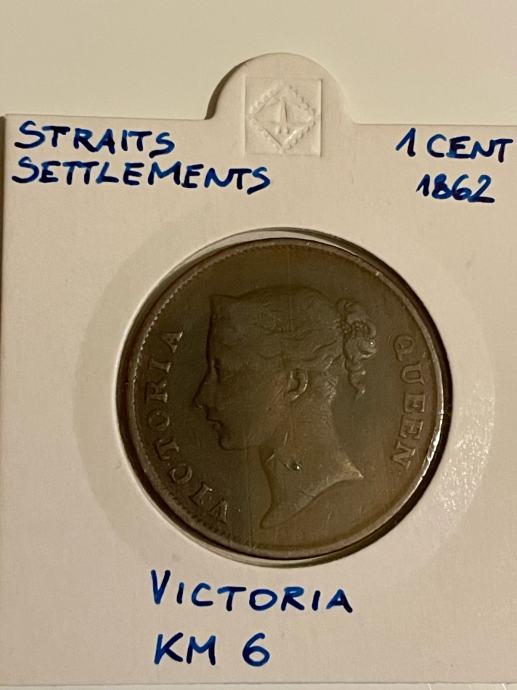 Straits Settlements 1 Cent 1862