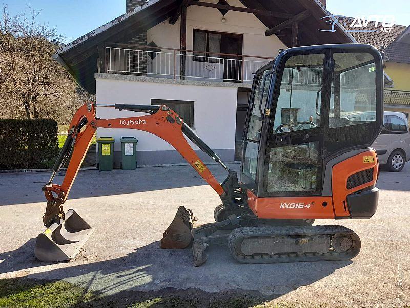 minibager kubota kx 016-4 teža 1700 kg hitra menjava 2x žlica