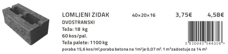 Okrasni betonski zidak