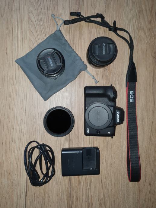 Canon EOS M50 + Kit lens 15-45mm + 50mm Prime lens + ND filter