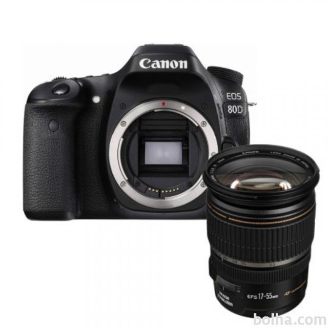 Canon 80D + 17-55/2.8 IS + battery grip + baterija