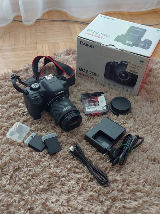 CANON digitalni fotoaparat EOS 750D + EF-S 18-55mm IS STM Kit + dodat.