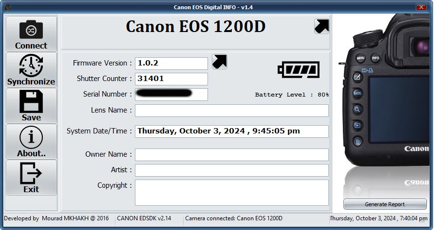 Canon EOS 1200D (31.401 shutter count) + dodatki