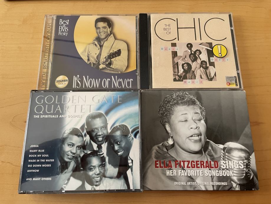 CD 4X ELVIS PRESLEY, CHIC ,GOLDEN GATE QUARTET, ELLA FITZGERALD