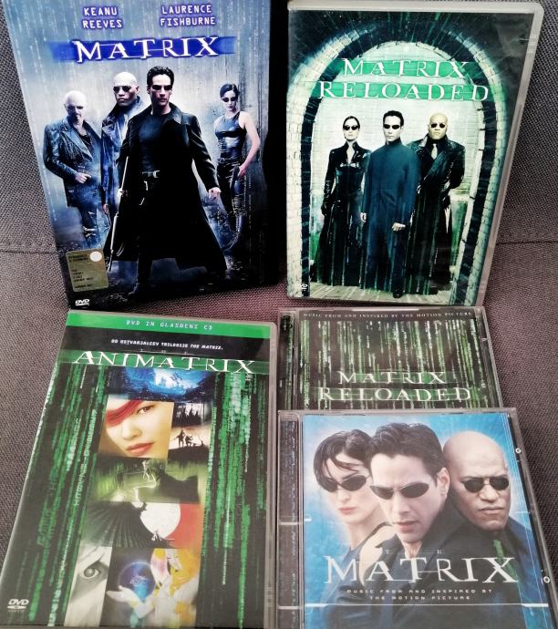 4xDVD + 4xCD: MATRICA zbirka  - Matrix, Reloaded, Animatrix + 2x OST