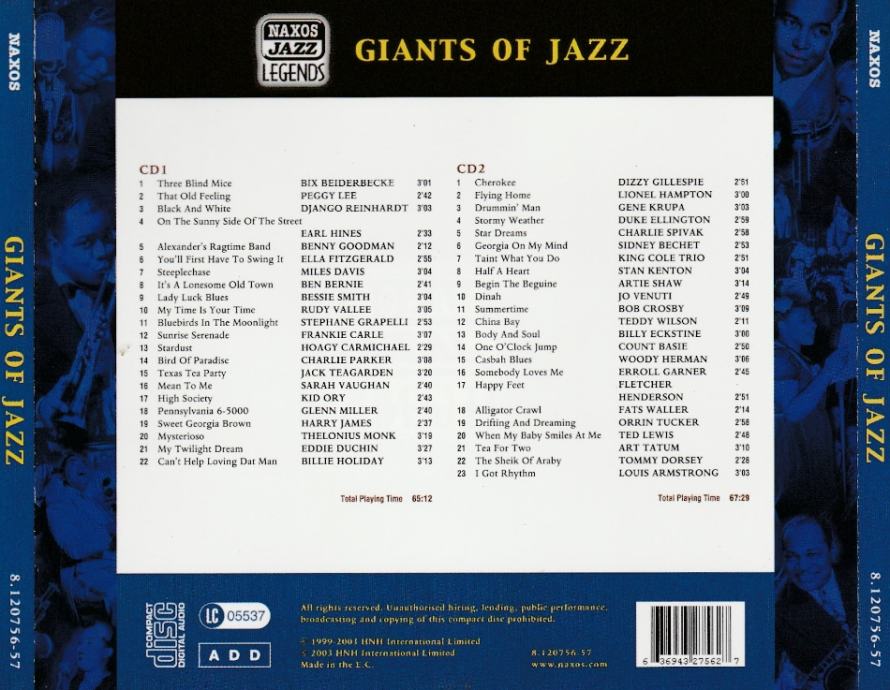 Various – Giants Of Jazz (2x CD)