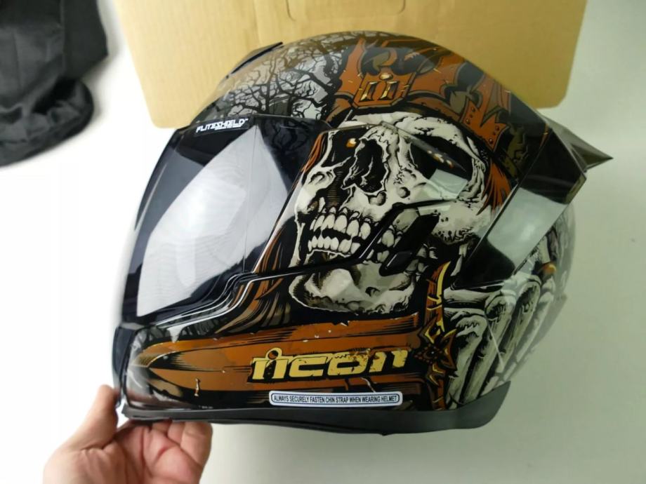 Icon Helm Airflite Uncle Dave Velikost XS Motorradhelm He-18